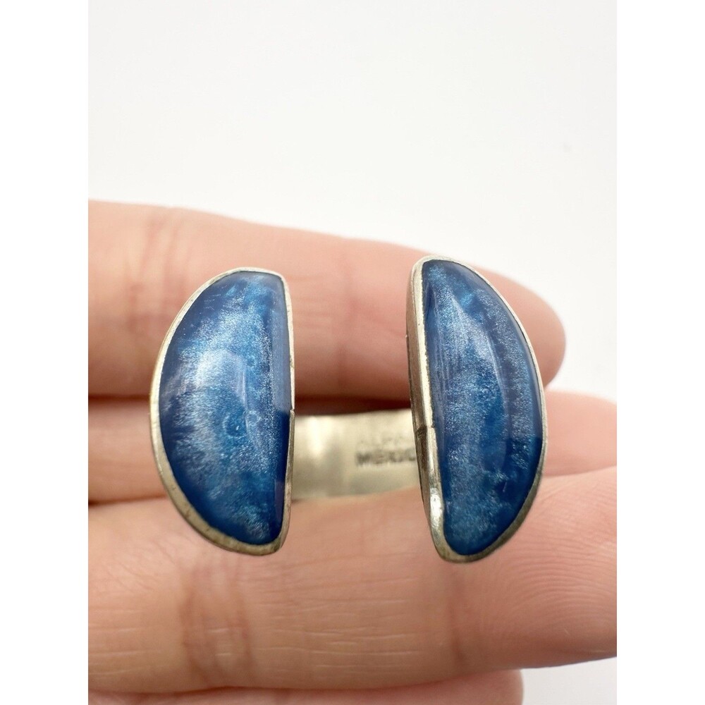 Alpaca Mexico Blue Open Band Ring Size 10